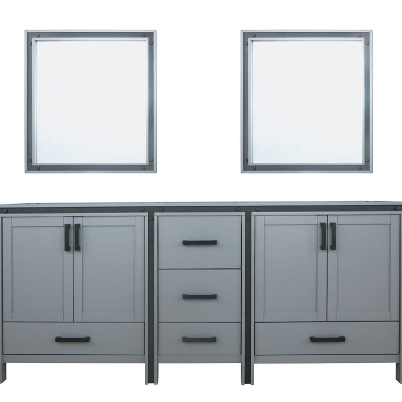 Lexora Ziva 80" W x 22" D Double Bath Vanity and 30" Mirrors