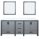 Lexora Ziva 80" W x 22" D Double Bath Vanity with Cultured Marble Top and 30" Mirrors