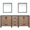 Lexora Ziva 80" W x 22" D Double Bath Vanity and 30" Mirrors