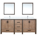 Lexora Ziva 80" W x 22" D Double Bath Vanity Cultured Marble Top with Faucet Set and 30" Mirrors