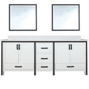 Lexora Ziva 84" W x 22" D Double Bath Vanity with Cultured Marble Top and 34" Mirrors