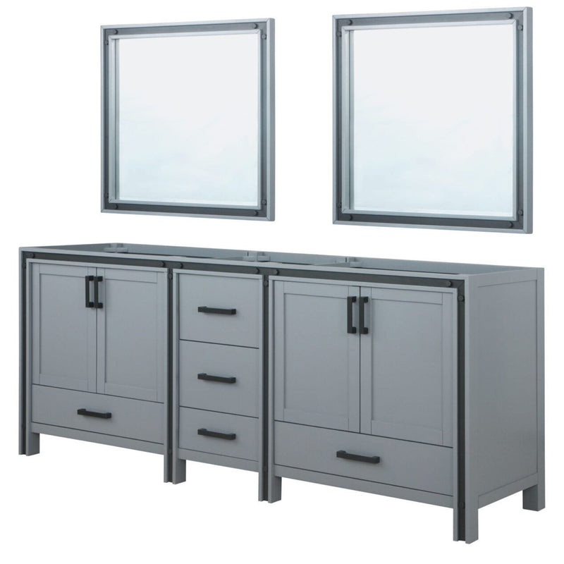 Lexora Ziva 84" W x 22" D Double Bath Vanity and 34" Mirrors