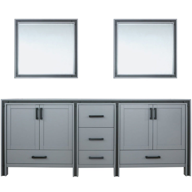 Lexora Ziva 84" W x 22" D Double Bath Vanity and 34" Mirrors