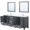 Lexora Ziva 84" W x 22" D Double Bath Vanity Cultured Marble Top with Faucet Set and 34" Mirrors