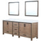 Lexora Ziva 84" W x 22" D Double Bath Vanity with Cultured Marble Top and 34" Mirrors