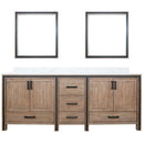 Lexora Ziva 84" W x 22" D Double Bath Vanity with Cultured Marble Top and 34" Mirrors