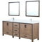 Lexora Ziva 84" W x 22" D Double Bath Vanity Cultured Marble Top with Faucet Set and 34" Mirrors