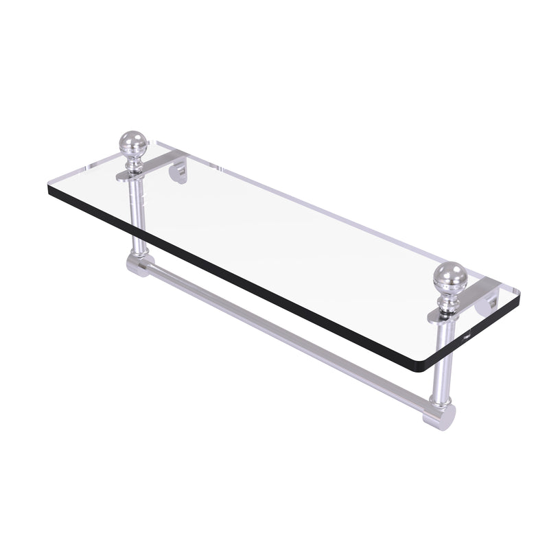 Allied Brass Mambo 16 Inch Glass Vanity Shelf with Integrated Towel Bar MA-1-16TB-SCH