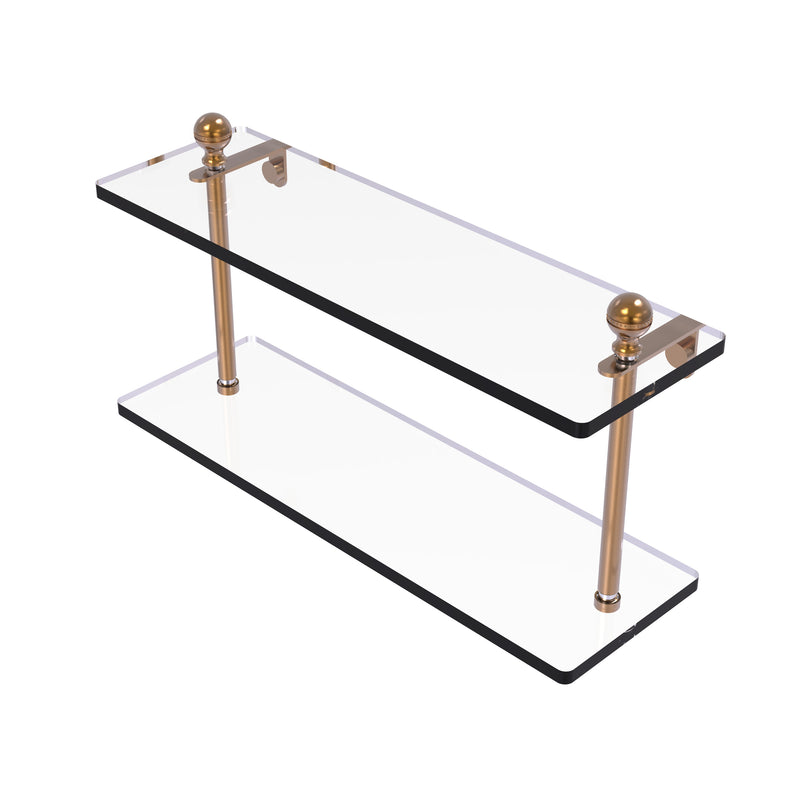 Allied Brass Mambo Collection 16 Inch Two Tiered Glass Shelf MA-2-16-BBR