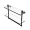 Allied Brass Mambo Collection 16 Inch Two Tiered Glass Shelf with Integrated Towel Bar MA-2-16TB-BKM