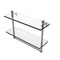 Allied Brass Mambo Collection 16 Inch Two Tiered Glass Shelf with Integrated Towel Bar MA-2-16TB-GYM