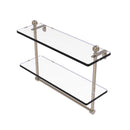 Allied Brass Mambo Collection 16 Inch Two Tiered Glass Shelf with Integrated Towel Bar MA-2-16TB-PEW