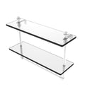 Allied Brass Mambo Collection 16 Inch Two Tiered Glass Shelf with Integrated Towel Bar MA-2-16TB-WHM