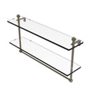 Allied Brass Mambo Collection 22 Inch Two Tiered Glass Shelf with Integrated Towel Bar MA-2-22TB-ABR