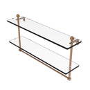 Allied Brass Mambo Collection 22 Inch Two Tiered Glass Shelf with Integrated Towel Bar MA-2-22TB-BBR