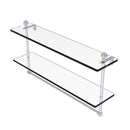 Allied Brass Mambo Collection 22 Inch Two Tiered Glass Shelf with Integrated Towel Bar MA-2-22TB-PC