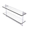 Allied Brass Mambo Collection 22 Inch Two Tiered Glass Shelf with Integrated Towel Bar MA-2-22TB-SCH
