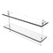 Allied Brass Mambo Collection 22 Inch Two Tiered Glass Shelf with Integrated Towel Bar MA-2-22TB-WHM