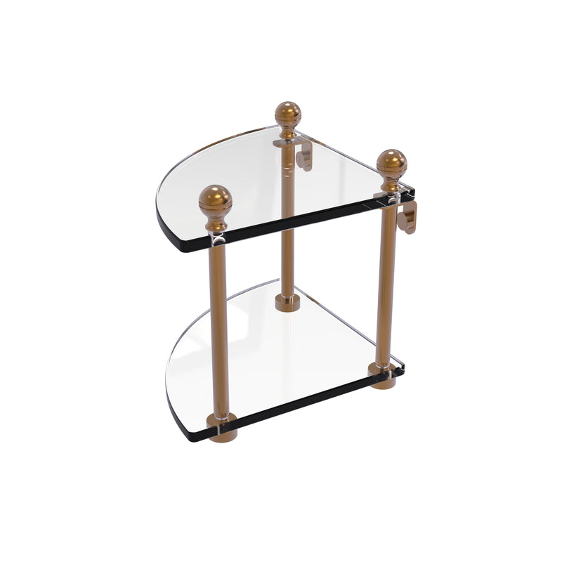 Allied Brass Mambo Collection 2 Tier Corner Glass Shelf MA-3-BBR