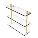 Allied Brass Mambo Collection 16 Inch Triple Tiered Glass Shelf MA-5-16-PB