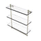 Allied Brass Mambo Collection 16 Inch Triple Tiered Glass Shelf with Integrated Towel Bar MA-5-16TB-PNI