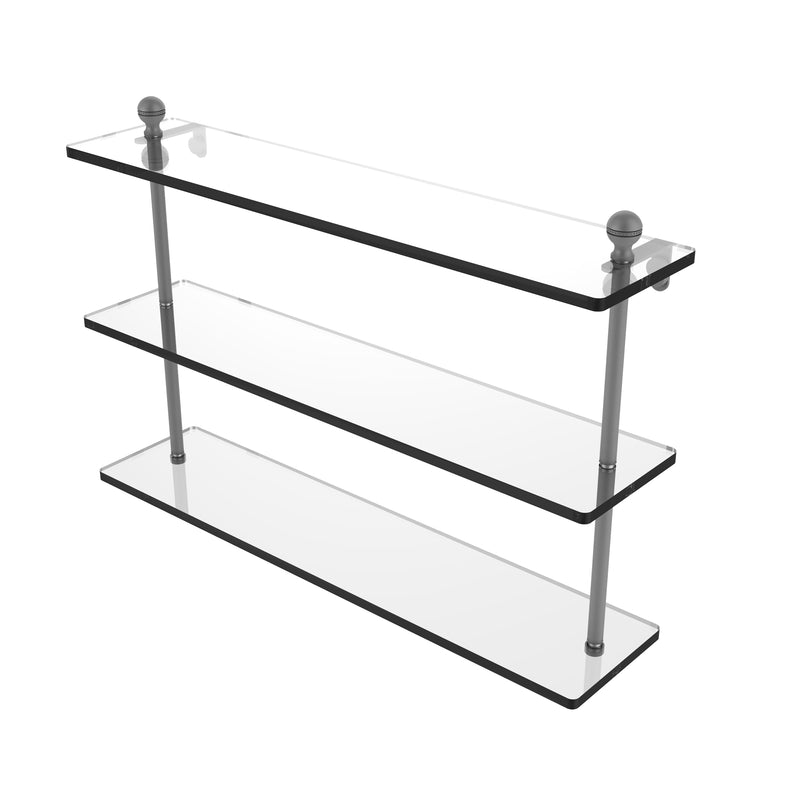 Allied Brass Mambo Collection 22 Inch Triple Tiered Glass Shelf MA-5-22-GYM