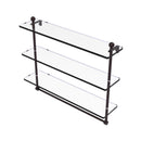 Allied Brass Mambo Collection 22 Inch Triple Tiered Glass Shelf with Integrated Towel Bar MA-5-22TB-ABZ