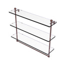 Allied Brass Mambo Collection 22 Inch Triple Tiered Glass Shelf with Integrated Towel Bar MA-5-22TB-CA