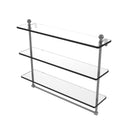 Allied Brass Mambo Collection 22 Inch Triple Tiered Glass Shelf with Integrated Towel Bar MA-5-22TB-GYM