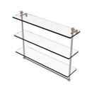 Allied Brass Mambo Collection 22 Inch Triple Tiered Glass Shelf with Integrated Towel Bar MA-5-22TB-PEW