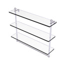Allied Brass Mambo Collection 22 Inch Triple Tiered Glass Shelf with Integrated Towel Bar MA-5-22TB-SCH