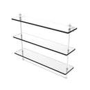 Allied Brass Mambo Collection 22 Inch Triple Tiered Glass Shelf with Integrated Towel Bar MA-5-22TB-WHM