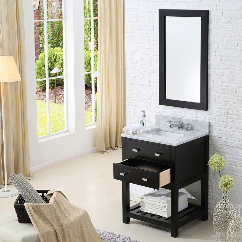 Water Creation 24" Espresso Single Sink Bathroom Vanity with Matching Framed Mirror From The Madalyn Collection MA24CW01ES-R21000000