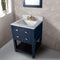 Water Creation 24" Monarch Blue Single Sink Bathroom Vanity with F2-0013 Satin Gold Faucet and Mirror From The Madalyn Collection MA24CW06MB-R21FX1306