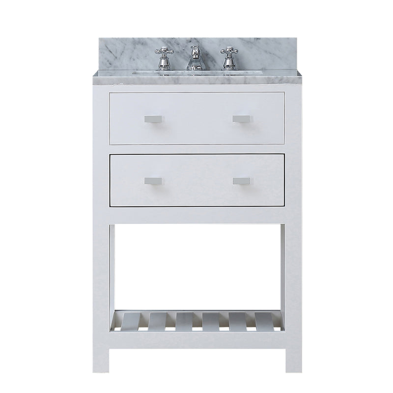 Water Creation 24" Pure White Single Sink Bathroom Vanity with Faucet From The Madalyn Collection MA24CW01PW-000BX0901