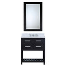 Water Creation 30" Espresso Single Sink Bathroom Vanity with Matching Framed Mirror and Faucet From The Madalyn Collection MA30CW01ES-R24BX0901