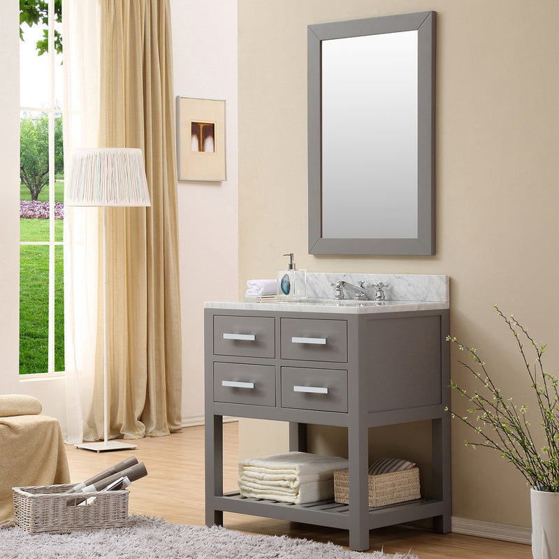 Water Creation 30" Cashmere Gray Single Sink Bathroom Vanity From The Madalyn Collection MA30CW01CG-000000000