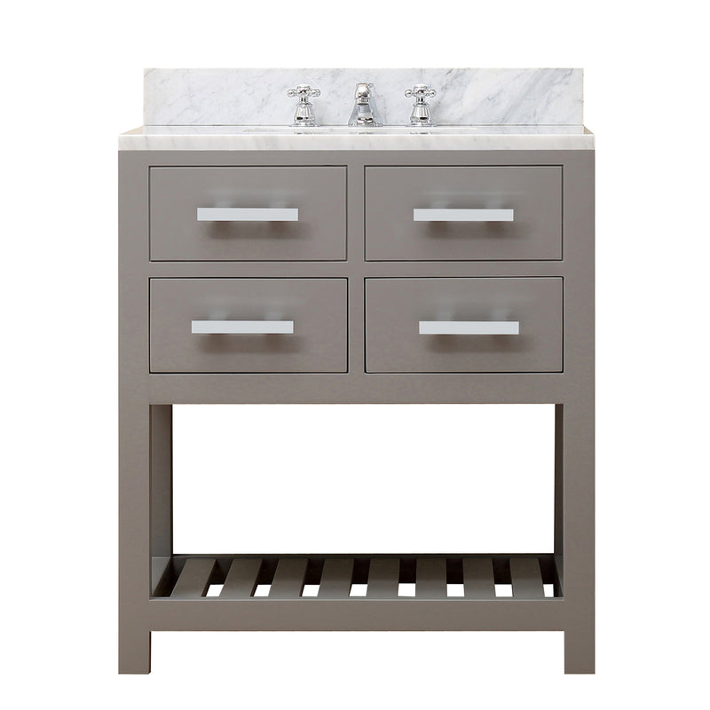 Water Creation 30" Cashmere Gray Single Sink Bathroom Vanity with Faucet From The Madalyn Collection MA30CW01CG-000BX0901