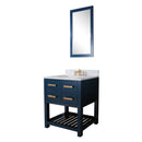 Water Creation 30" Monarch Blue Single Sink Bathroom Vanity with F2-0013 Satin Gold Faucet From The Madalyn Collection MA30CW06MB-000FX1306