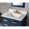 Water Creation 30" Monarch Blue Single Sink Bathroom Vanity with F2-0013 Satin Gold Faucet and Mirror From The Madalyn Collection MA30CW06MB-R21FX1306