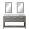 Water Creation 60" Cashmere Gray Double Sink Bathroom Vanity with 2 Matching Framed Mirrors From The Madalyn Collection MA60CW01CG-R21000000