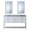 Water Creation 60" Pure White Double Sink Bathroom Vanity with 2 Matching Framed Mirrors and Faucets From The Madalyn Collection MA60CW01PW-R21BX0901