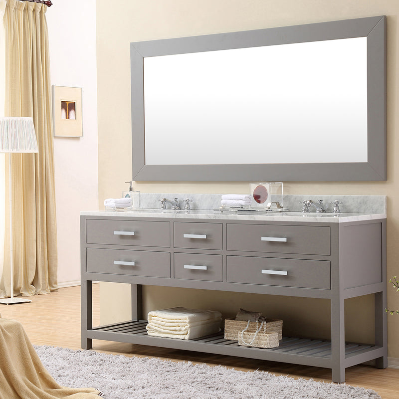 Water Creation 72" Cashmere Gray Double Sink Bathroom Vanity with Faucet From The Madalyn Collection MA72CW01CG-000BX0901