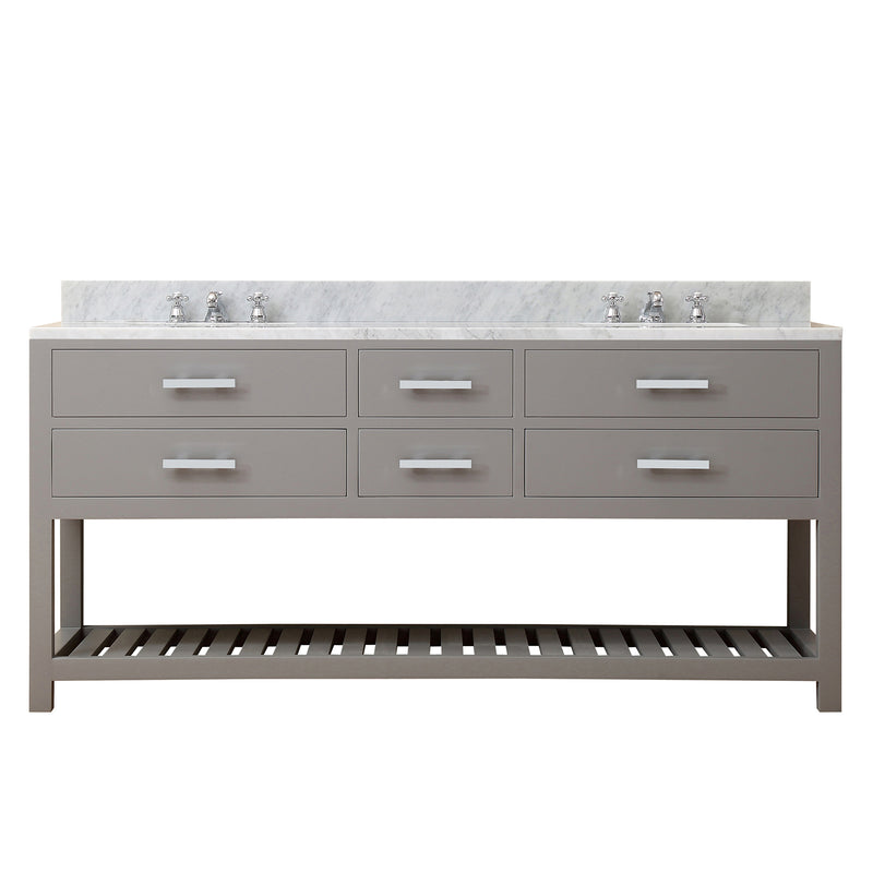 Water Creation 72" Cashmere Gray Double Sink Bathroom Vanity with Faucet From The Madalyn Collection MA72CW01CG-000BX0901