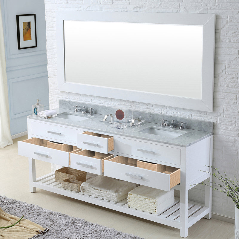 Water Creation 72" Pure White Double Sink Bathroom Vanity From The Madalyn Collection MA72CW01PW-000000000