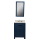 Water Creation Madison 24" Single Sink Carrara White Marble Vanity In Monarch Blue MS24CW06MB-000000000