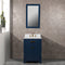 Water Creation Madison 24" Single Sink Carrara White Marble Vanity In Monarch Blue with Matching Mirror and F2-0013-06-FX Lavatory Faucet MS24CW06MB-R21FX1306