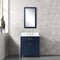 Water Creation Madison 30" Single Sink Carrara White Marble Vanity In Monarch Blue with Matching Mirror and F2-0012-06-TL Lavatory Faucet MS30CW06MB-R21TL1206