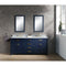 Water Creation Madison 72" Double Sink Carrara White Marble Vanity In Monarch Blue with Matching Mirror MS72CW06MB-R21000000