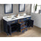 Water Creation Madison 72" Double Sink Carrara White Marble Vanity In Monarch Blue with Matching Mirror MS72CW06MB-R21000000